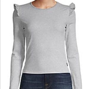 Grey ribbed top perfect for work and happy hour
